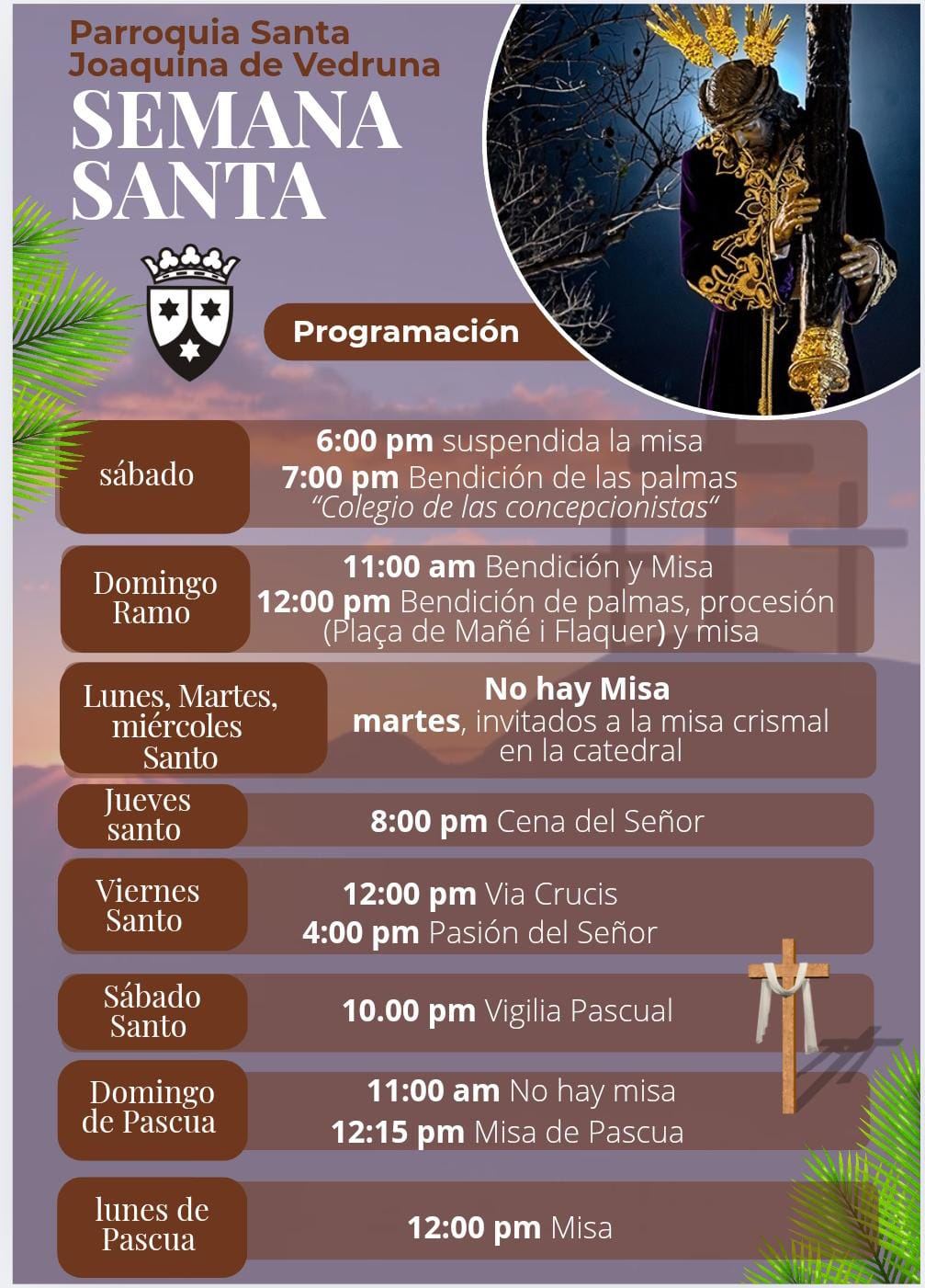 Celebraciones de Semana Santa en la parroquia